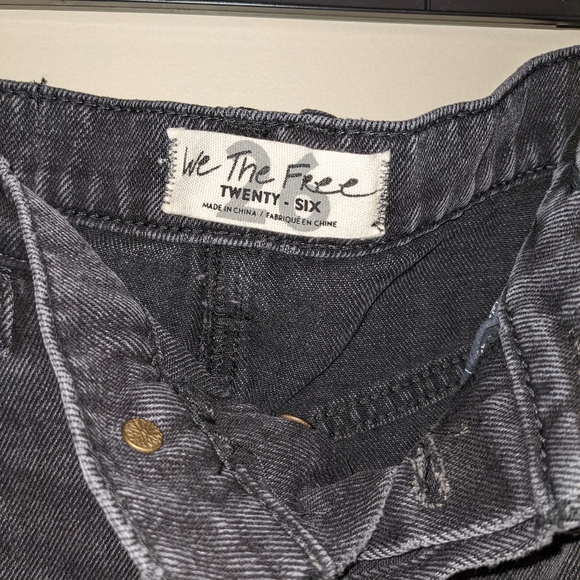 Free People Black Distressed Jean Mini Skirt - Picture 4 of 4